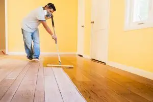 applying hardwood floor sealer